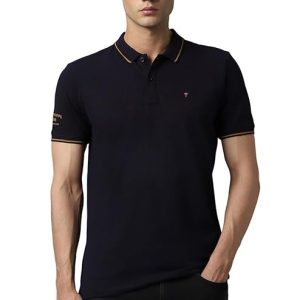 Louis Philippe Men's Premium Solid Polo T-Shirt Slim fit with Color Fastness