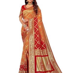 MANOHARI Banarasi Silk Traditional saree with Unstitch Heavy Blouse Piece
